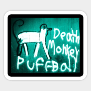 Death Monkey Puffball Teal Sticker